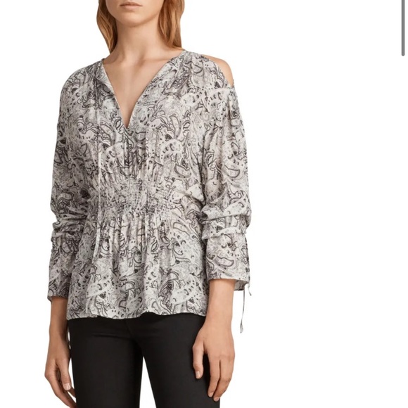 All Saints Tops - 🚚SALE Allsaints Lavete Paisley Cold Shoulder Top